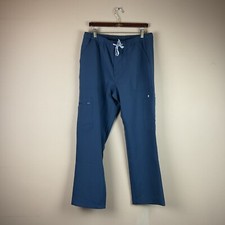 Figs Cairo Cargo Scrub Pants Mens LR Navy Drawstring Polyester Rayon