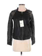 Nwt Muubaa Women Black Leather Jacket 4