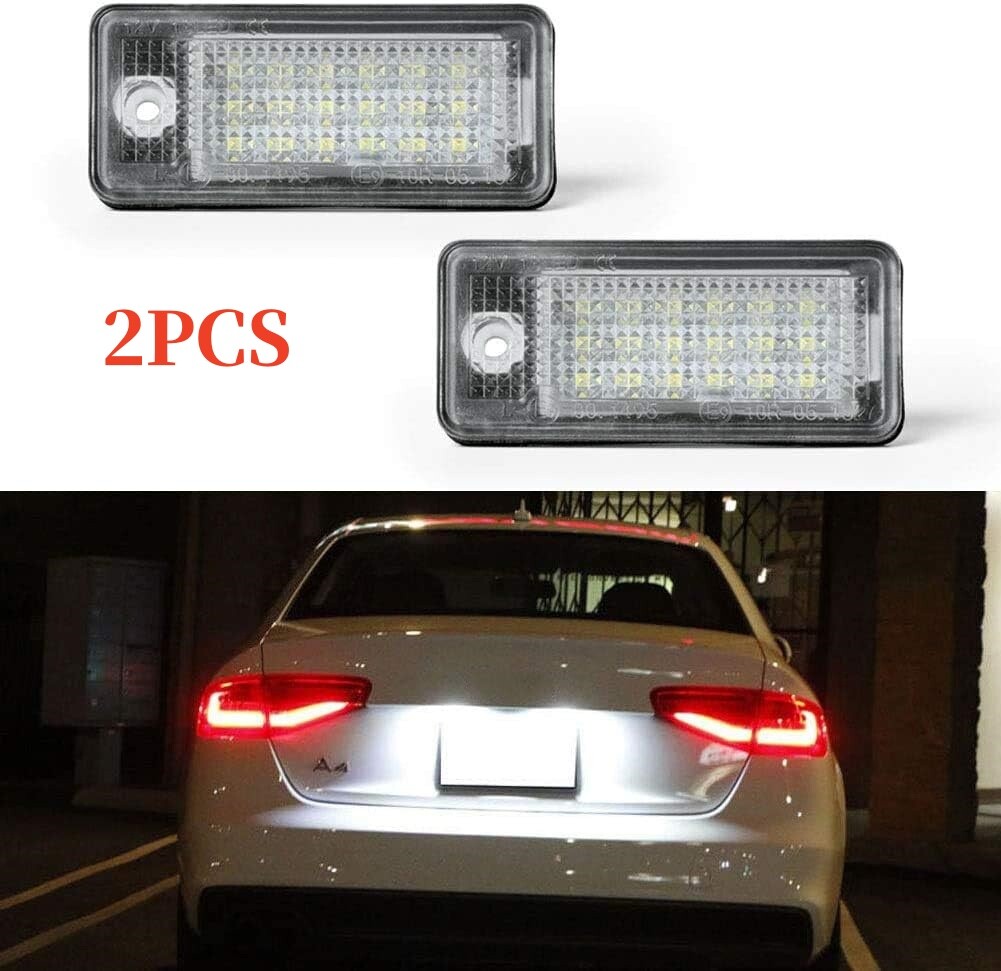 For Audi A6 C6 S6 A4 S4 B6 B7 A8 LED License Number Plate Light Xenon White  12V