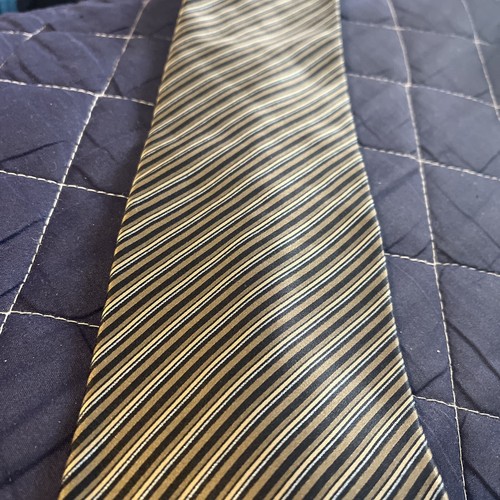 Bill Blass Modern Men’s Necktie Tie Striped Greens Black 58 X 3.75” - Picture 3 of 5
