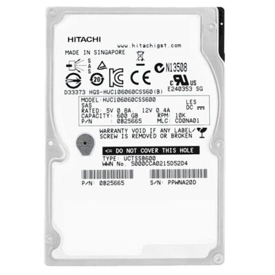 Festplatte Hitachi HUC106060CSS600 600GB 10 000Rpm Sas II 64Mb Cache 2.5'' Zoll