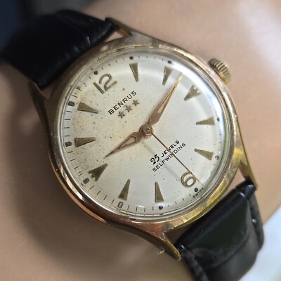 Vintage BENRUS #7155 men's automatic watch ETA 2375 25Jewels swiss