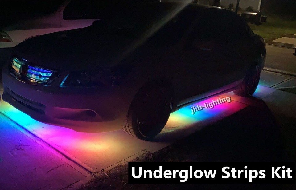 JHB 6PCS 6.5FT DOUBLE ROW Bluetooth CHASING Flow LED Undercar Strips