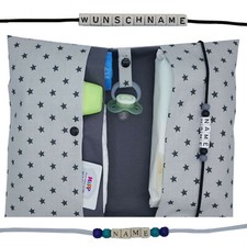 XXL Windeltasche mit Name Wickeltasche Junge M&auml;dchen Geburt Baby Taufe Sterne