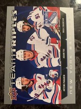 New York Rangers   2021-22 upper Deck Series 1 Team Triples