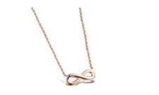 Edelstahl Infinity Damen Halskette Rosegold Rose Kette Unendlich Symbol Liebe