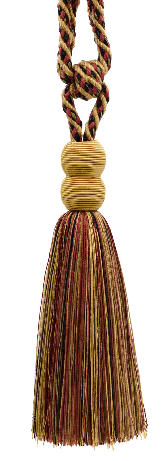 DÉCOPRO Tassel Tieback, Color# VNT21 - Beige Harvest Red [Set of 10]