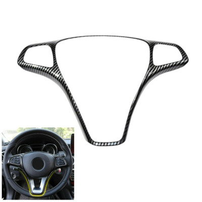 Carbon Fiber Steering Wheel Trim Cover For Benz C-Class W205 GLC-Class 14-17