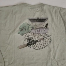 Lifeforms T-shirt Large Mens Fisherman Fishing Double Sided Shirt Outdoor Green 