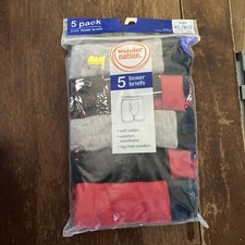 5-Pack Wonder Nation Boys XL 14-16 Boxer Briefs Underwear 100 Cotton New 