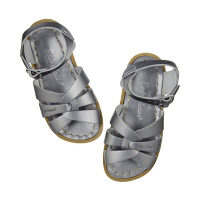 NEW Salt Water Sandals Original Pewter Silver Leather Size Baby