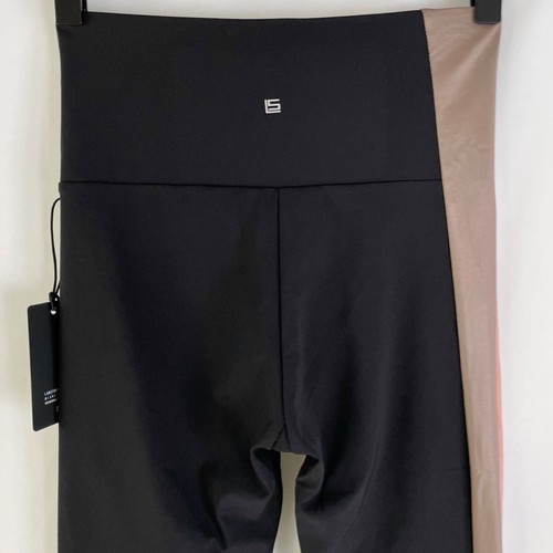 New Lanston Sport Color Block Side Stripe Leggings Finn Black Brown Pink - Picture 10 of 14
