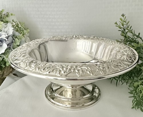 Kirk & Sons Sterling Footed Compote Repousse Bowl 32F Silver Centerpiece Bowl - Picture 11 of 11