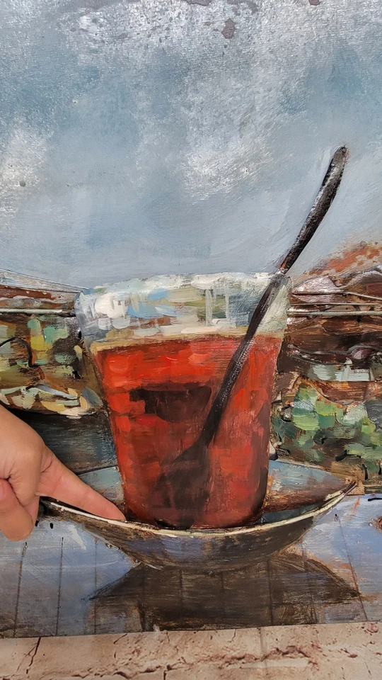 Puente de Brooklyn Escena de Amor Noche Caliente Arte 3D Hecho a Mano Acrílico sobre Metal Obra de Arte Foto 2 de 4