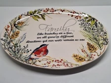 Crackle Barrel Susan Winget Oval Platter "Family" Like branch on a tree  16"x12"