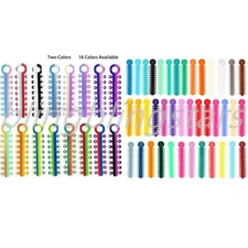 Dental Orthodontic Elastomeric Ligatures Tie Elastics Bracket Brace Double Color