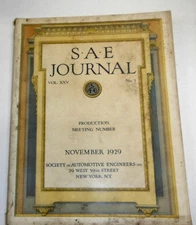 S.A.E  Journal  Society Of Automobile Engineers  November 1929  #5   100614lm-e