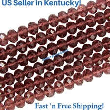 30 pcs 6x4mm Amethyst Rondelle Preciosa Czech Crystal beads Jewelry making 4x6mm