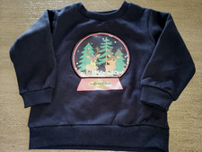 girls NEW WINTER SWEATSHIRT DEER IN SNOWGLOBE sequins size 2/3T TREES warm