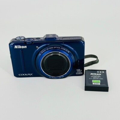 Nikon Coolpix S9300 Navy Blue Good 16.0MP Compact Digital Camera
