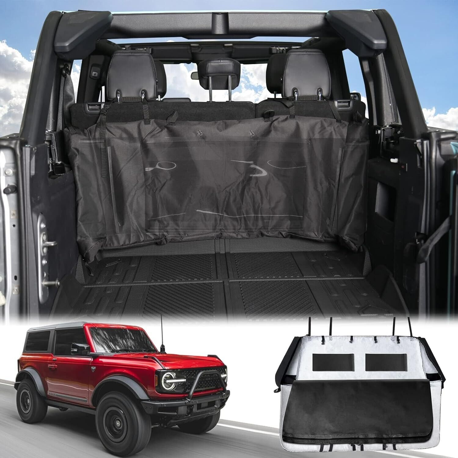 600D Soft Top Window Storage Bag for 2021-2022 Ford Bronco 4-Door Accessories