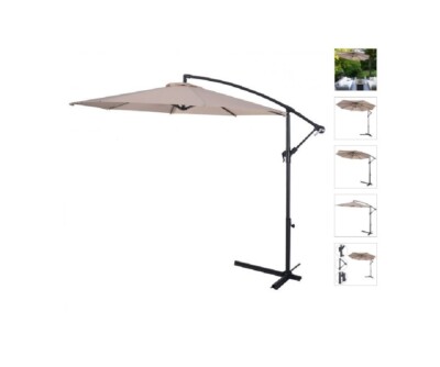 10' Offset Cantilever Patio Umbrella Octagonal Outdoor Shade for Deck Pool  Yard | eBay