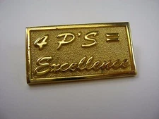 Vintage Collectible Pin: 4 P'S = Excellence Leadership Skills