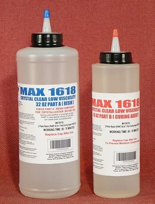 MAX 1618 A/B EPOXY RESIN 4 COMMERCIAL BAR TOP TABLETOP HARD & DURABLE CRYSTAL CLEAR COATING