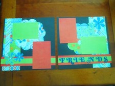 PREMADE SCRAPBOOK PAGES - FRIENDS - 2 12 X 12 PAGES - NEW