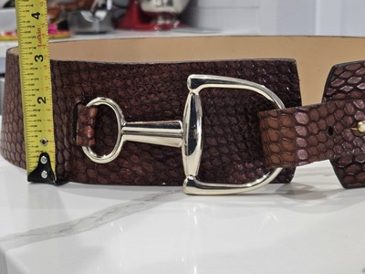 Brave 1992 Brown Snake Skin Pattern Leather Horsebit 3 display picture 3