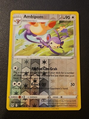 Pokemon Karte Verlorener Ursprung REVERSE HOLO FOIL Ambipom 145/196 TCG