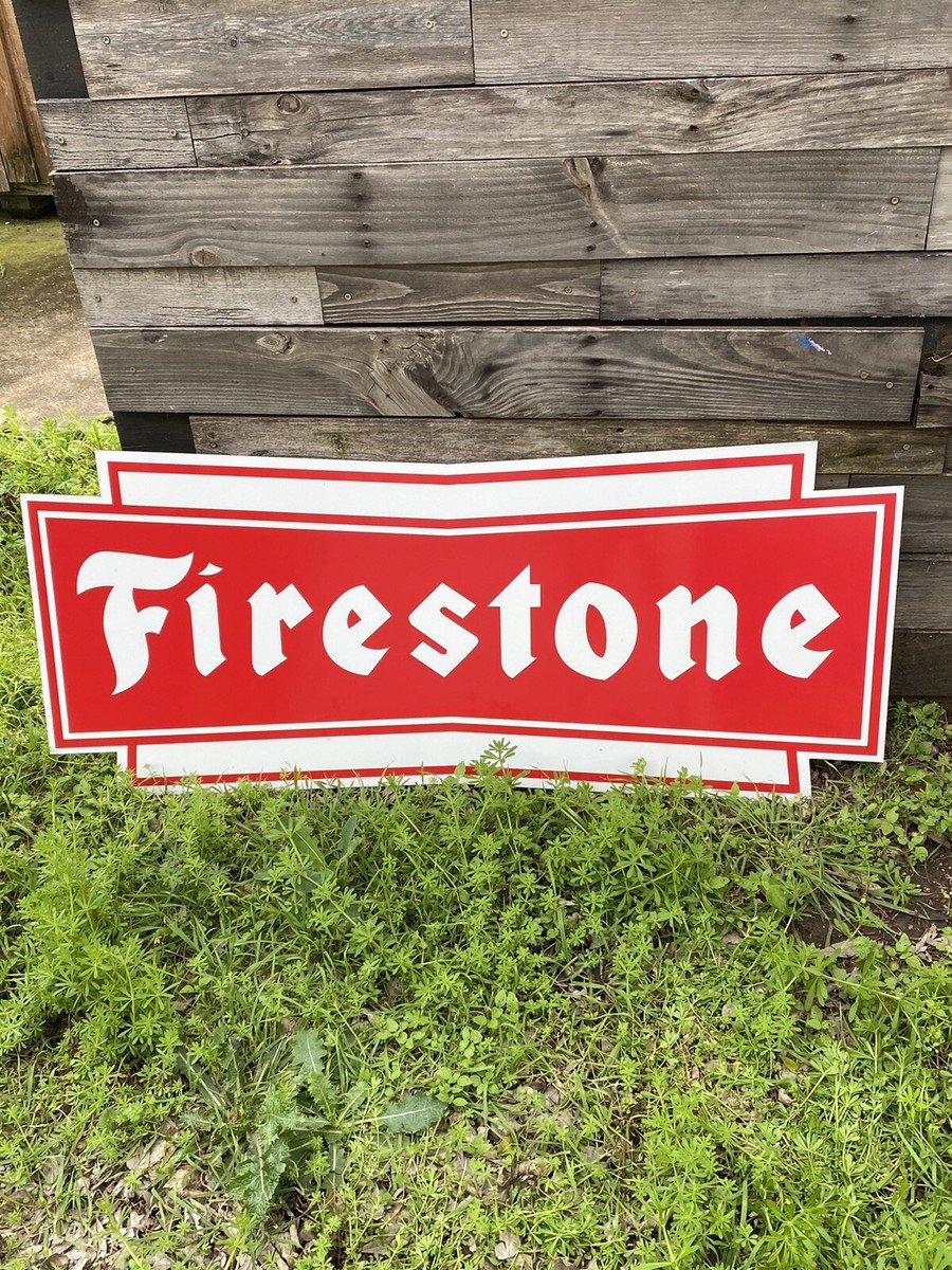 FIRESTONE　木製看板 FIRESTONE 木製看板 Antique Vintage Old Style Firestone Tires Sign