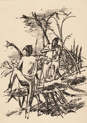 Alois Carigiet (1902-1985) Lithografie HOLZHACKER 1942