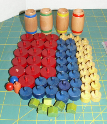 1965 Vintage Parker Brothers Booby Trap 71 Wooden Game Pieces