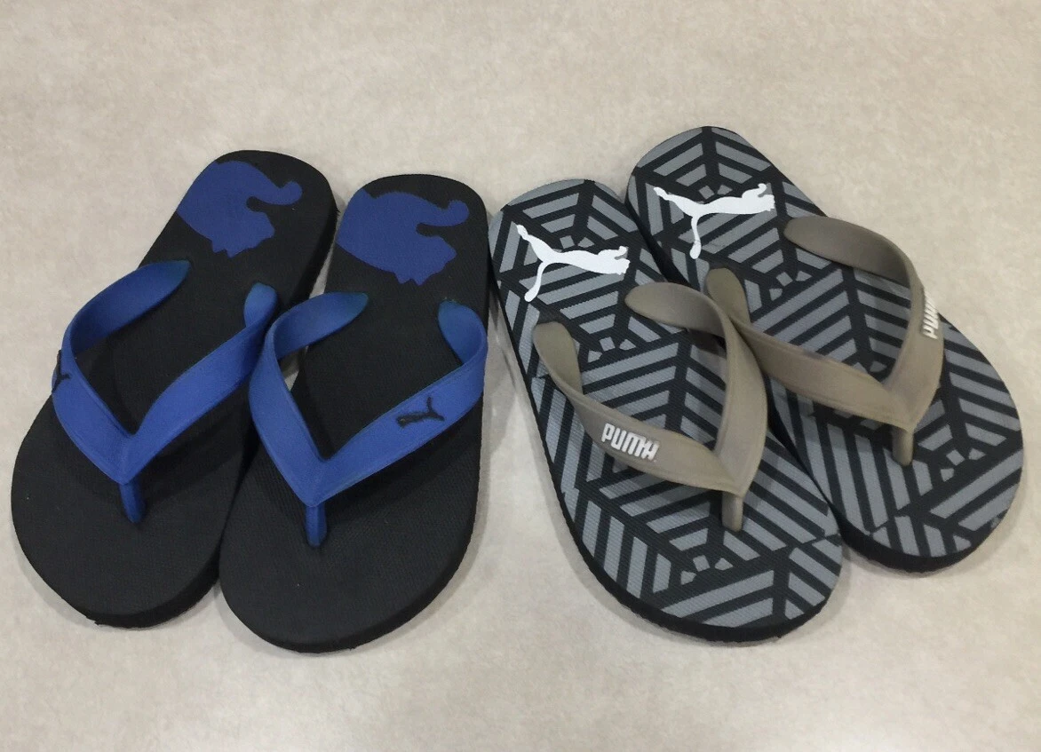 Infradito PUMA "Lotto di 2" (bambino piccolo) blu nero e tortora nero ~ ~ taglia 11 12