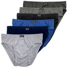 Men's Cotton Bikini Brief Underwear - Assorted Colors 6 Pack 