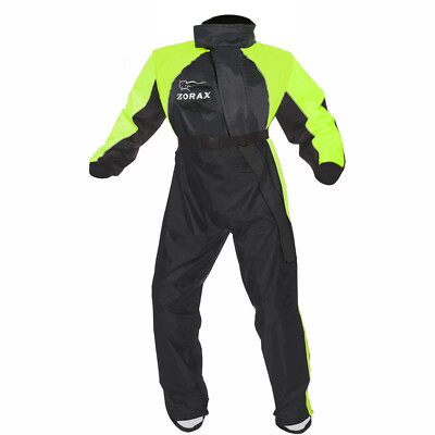 ZORAX Adult Motorcycle Rain Suit Motorbike Waterproof One Piece Black  Yellow UK