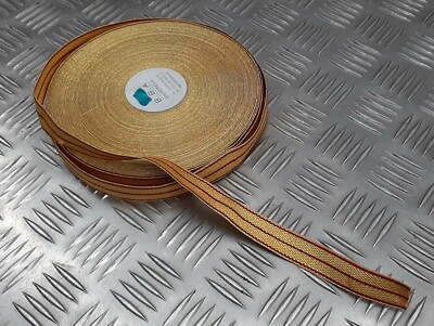 In Frankreich hergestellte Militärausgabe 19 mm Gold Mylar dunkelrot gestreift Spitze geflochtenes Band