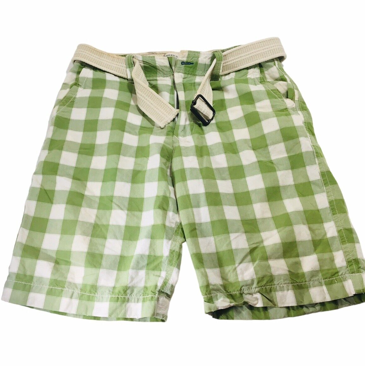 Short En Coton à Carreaux American Eagle Homme Taille 33 - Occasion Très Bon état, Style Casual, Coupe Régulière - Parfait Pour L'été