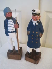 Hand Carved Wooden Captain and Mate 12”   $70.95