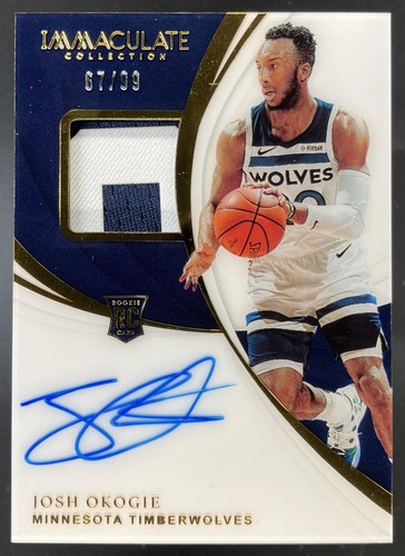 2018 Immaculate Collection Josh Okogie 67/99 RC Patch Auto Game Worn