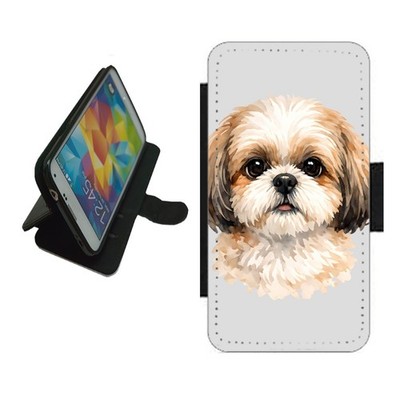 Shih Tzu Handy Hülle Wallet Flip Cover für iPhone Samsung Pixel ShihTzu Hund SHI1