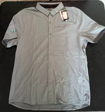 NWT MEN'S NIKE DRI-FIT SS BUTTON DOWN, SIZE: XL, COLOR: GREEN HEATHER (M7.20)