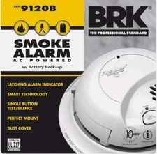 BRK First Alert 9120B Smoke Detector AC Powered Battery & Back-Up Hardwired New