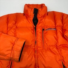 Polo Ralph Lauren Boys Medium Orange Full Zip Goose Down Puffer Hooded Jacket