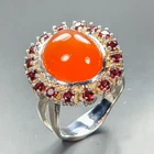 Gemstone Natural Carnelian Ring 925 Sterling Silver Size 8 /R467886