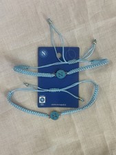 NAPOLI CALCIO BRACCIALETTO IN CORDA INTRECCIATO REGOLABILE ONESIZE Unisex 2pezzi
