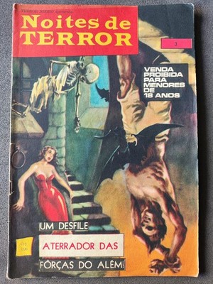 Noites de Terror #3 - Skeleton; Lady in Red; Bat Cover - Brazilian Horror GRAIL