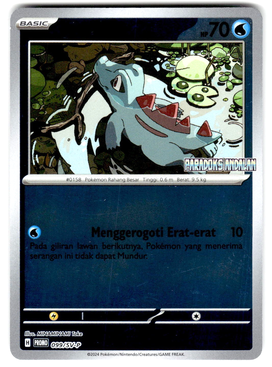 Pokemon 2024 Indonesia Totodile Promo Card 99/SV-P Stamped