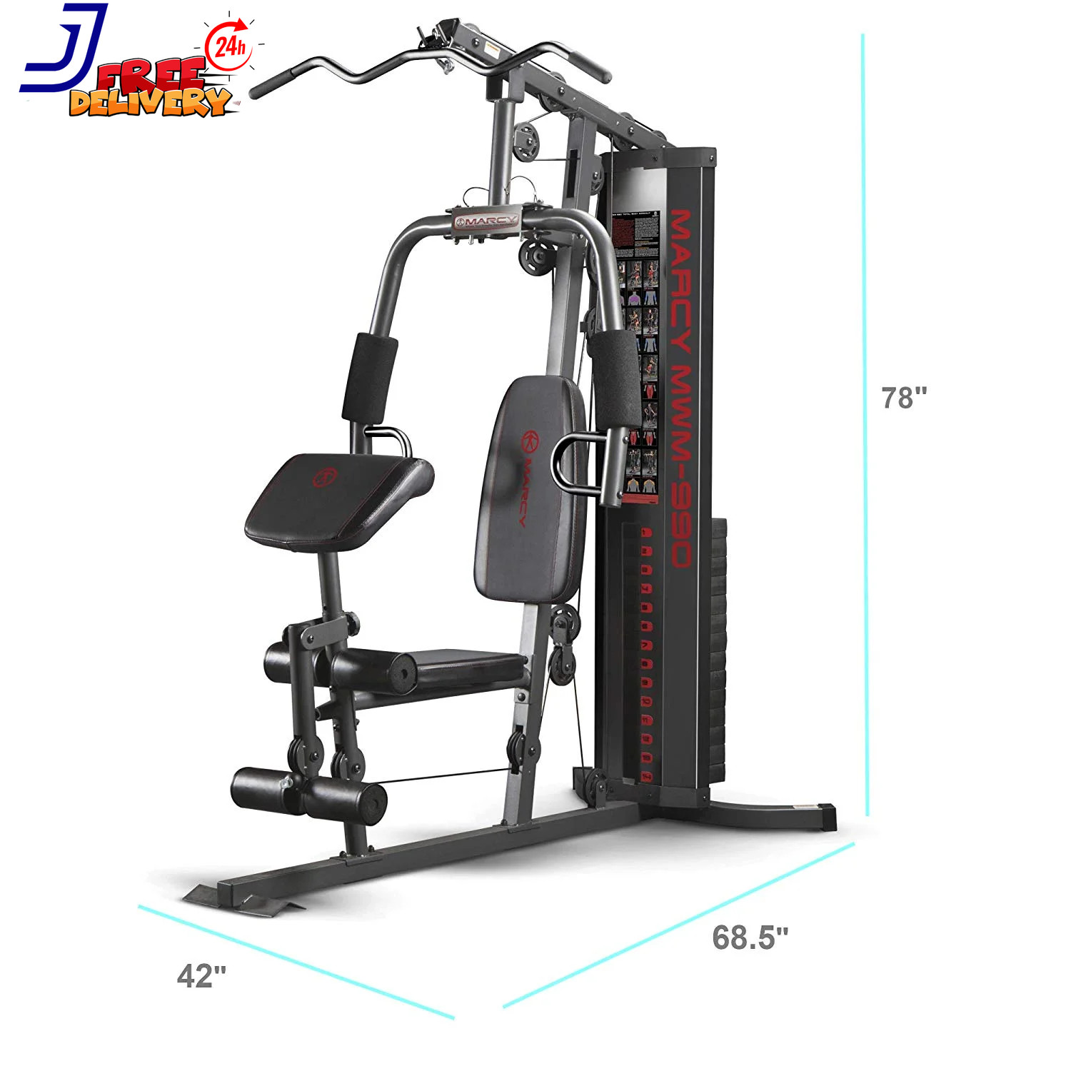 Dual-Functioning Full Body 150Lb Stack Home Gym Workout Mach